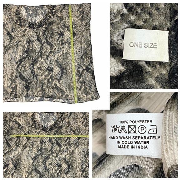 SNAKESKIN Print Embroidered Boxy Poncho Blouse - Picture 11 of 11